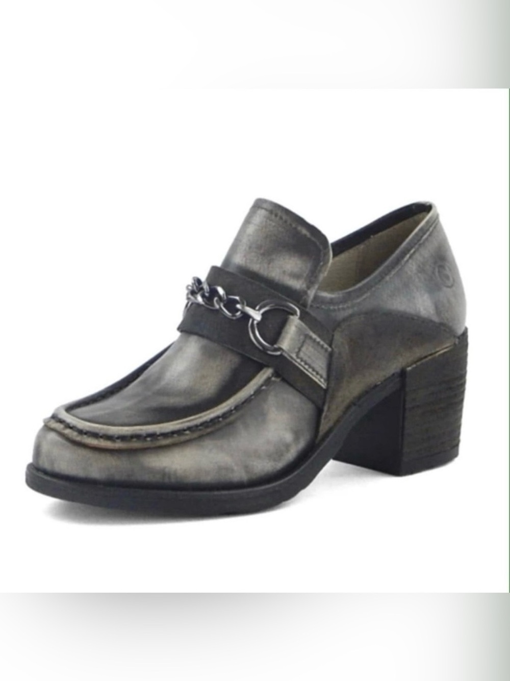 NEW Casta Palmer Chain Loafer in Dark Gray, Size 37 =
US 7